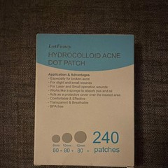 LotFancy Hydrocolloid Acne Dot Patches 240ct 8/10/12mm BPA Free Transparent