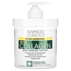 Advanced Clinicals Spa Size Collagen Skin Rescue Lotion 16 Oz (454g)