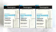 3 Neutrogena Hydro Boost+ Niacinamide Serum Fragrance Free 1.0 Fl. Oz. Each new