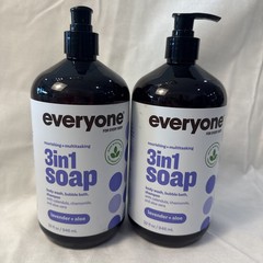 Lot of 2 | Everyone for Everybody 3in1 Soap Shampoo Body Wash, w/Lavender Aloe