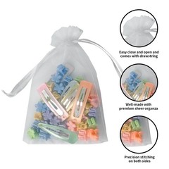 YHJZ 100PCS Organza Bags, 4×6 inches (10x15cm) Small Mesh Bags Drawstring, Si…