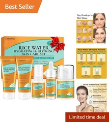 Luxurious 5-Piece Anti-Aging Skincare Set with Rice Extract – Travel-Friendly