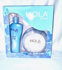 HOLA SPAIN GIFT SET CREAM BODY LOTION / TALCUM POWDER (BLUE or PINK)