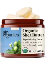 Sky Organics Organic Raw Pure 100% Shea Butter Soften Moisturize Body Face 15 oz