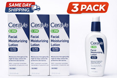 CeraVe PM Facial Moisturizer Ultra Lightweight Night Lotion 3oz Oil Free Lot of