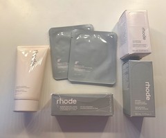 Rhode Skincare Set: Glazing Fluid, Glazing Milk, Barrier Cream, Cleanser & Eye