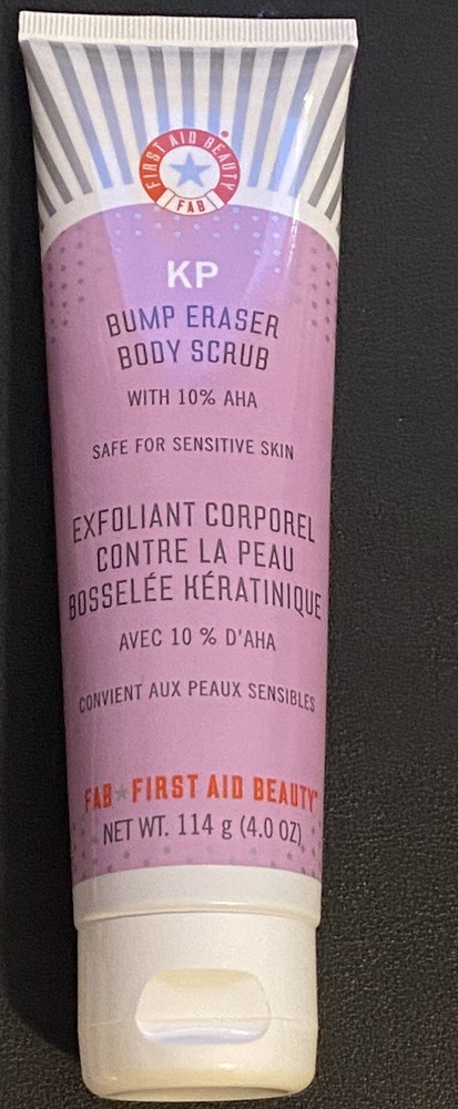 FIRST AID BEAUTY FAB – KP Bump Eraser Body Scrub -10% AHA – 4 oz / 114g – Sealed
