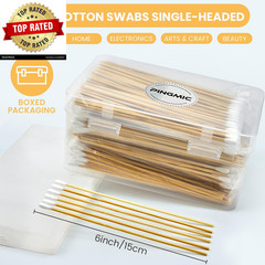 500PCS 6&Prime; Cotton Swabs in Storage Box – Long Cotton Swab with Wooden Sticks