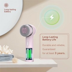 Eliteshine Electric Facial Cleanser Brush Equipped with Dual-Rotating Pink