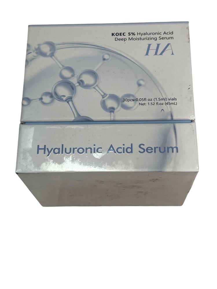 KOEC 5% Hyaluronic Acid Serum 30 Vials 1.52oz 45mL Deep Hydrating Face Neck