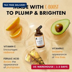 Eclat Vitamin C Face Serum Hyaluronic Acid Ferulic Acid Vitamin E 1 Fl Oz
