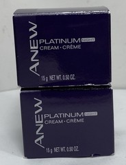 X2 Avon Anew Platinum NIGHT Cream TRAVEL SIZE 15 g / 0.5 fl oz New in Box NIB