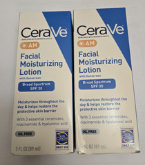 CeraVe AM Facial Moisturizing Lotion SPF 30 3 oz each 2 PACK NEW IN BOX