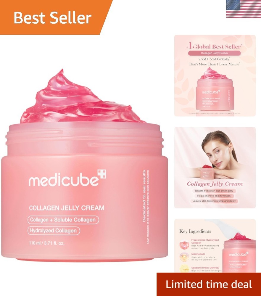 Anti-Aging Jelly Cream with Hydrolyzed Collagen for All Skin Types – 3.71 Fl Oz