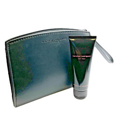 NARCISO RODRIGUEZ Gift For Her Body Lotion 2.5oz Black Zip Gift Bag Set NEW NWT