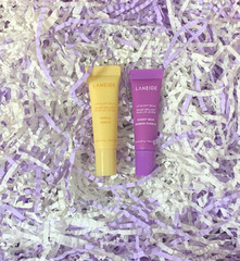2 PACK Laneige Lip Glowy Balm Travel Size Vanilla Gummy Bear 2x .17 oz