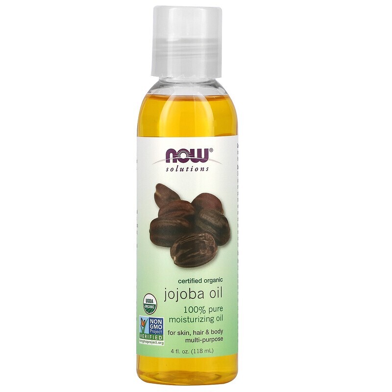 NOW Foods, Solutions, Certified Organic Jojoba Oil, 4 fl oz (Pack of 2)