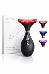 SKINTRIX Red Light Face and Neck Massager – 3-in-1 LED Beauty Device Black