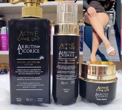 Active Caviar Drip Vitamin C Turmeric SPF50 Lotion Oil Face Cream Shower Gel Set