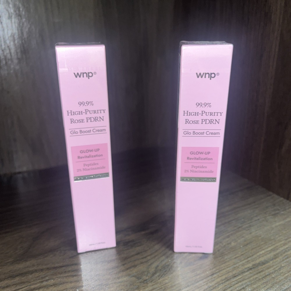 wnp 99.9% High-Purity Rose PDRN Glo Boost Cream Moisturizer Niacinamide 40ml x2