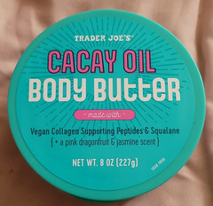 Trader Joe&rsquo;s Cacay Oil Body Butter Squalane Vegan Pink Dragonfruit Jasmine 8 oz
