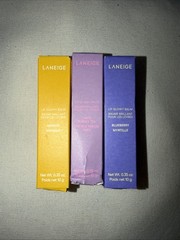 LANEIGE Lip Glowy Balm Trio (Tropical Mix) Mango+Blueberry+Taro Bubble Tea