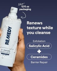 Remedy Gel To Foam Cleanser Gentle Exfoliating Face Wash Salicylic Acid 12 Fl Oz