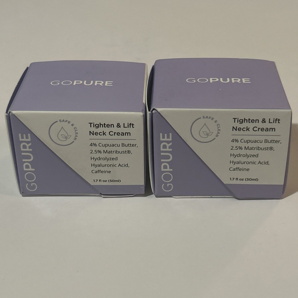 2x goPure Tighten & Lift Neck & Chest Moisturizer Cream, Firming 1.7 oz (2 Pack)