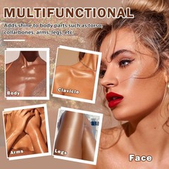 Body Shimmer Oil, SPF 45 Broad Spectrum, Sunscreen Shimmer Body Glow Oil with Co