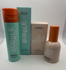 BUBBLE Break Even Toner 3.2oz + Moon Walk Serum 1oz Set Lactic Azelaic