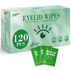 120PCS Tea Tree Oil Eyelid Wipes – Soothing Individually Wrapped Eye Cleansing