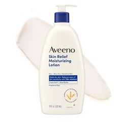 Aveeno Skin Relief Body Lotion Triple Oat Shea Butter Fragrance Free 18oz