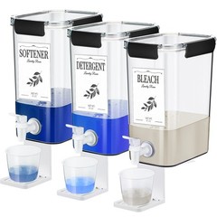 Soaoo 3 Set 87 oz Liquid Laundry Detergent Dispenser with Faucet and 87