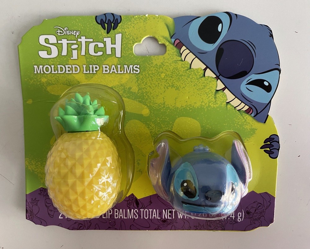 Set Of 2 Taste Beauty Disney Stitch Flavored Molded Lip Balms Pineapple NEW