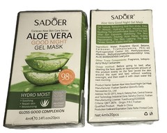 2 Boxes of SADOER Aloe Vera Good Night Gel Mask Hydro Moist 06/2026 Sealed
