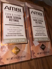 New Lot Of 2 Ambi Even & Clear Fade Serum Retinol Dark Spots & Texture 1 Fl Oz