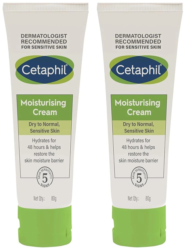 Cetaphil Moisturising Cream for Face & Body For Dry to Normal skin 80g X 2