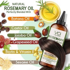 Blend Of Pure Rosemary Oil For Hair Growth With Castor, 6 Fl Oz (Pack of 1)