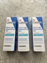 3X CeraVe Ultra-Light Moisturizing Gel, Hydrating Gel Face Moisturizer