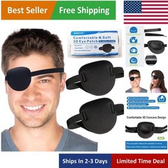 Comfortable Black Eye Patch Set – 3D Design for Lazy Eye Care