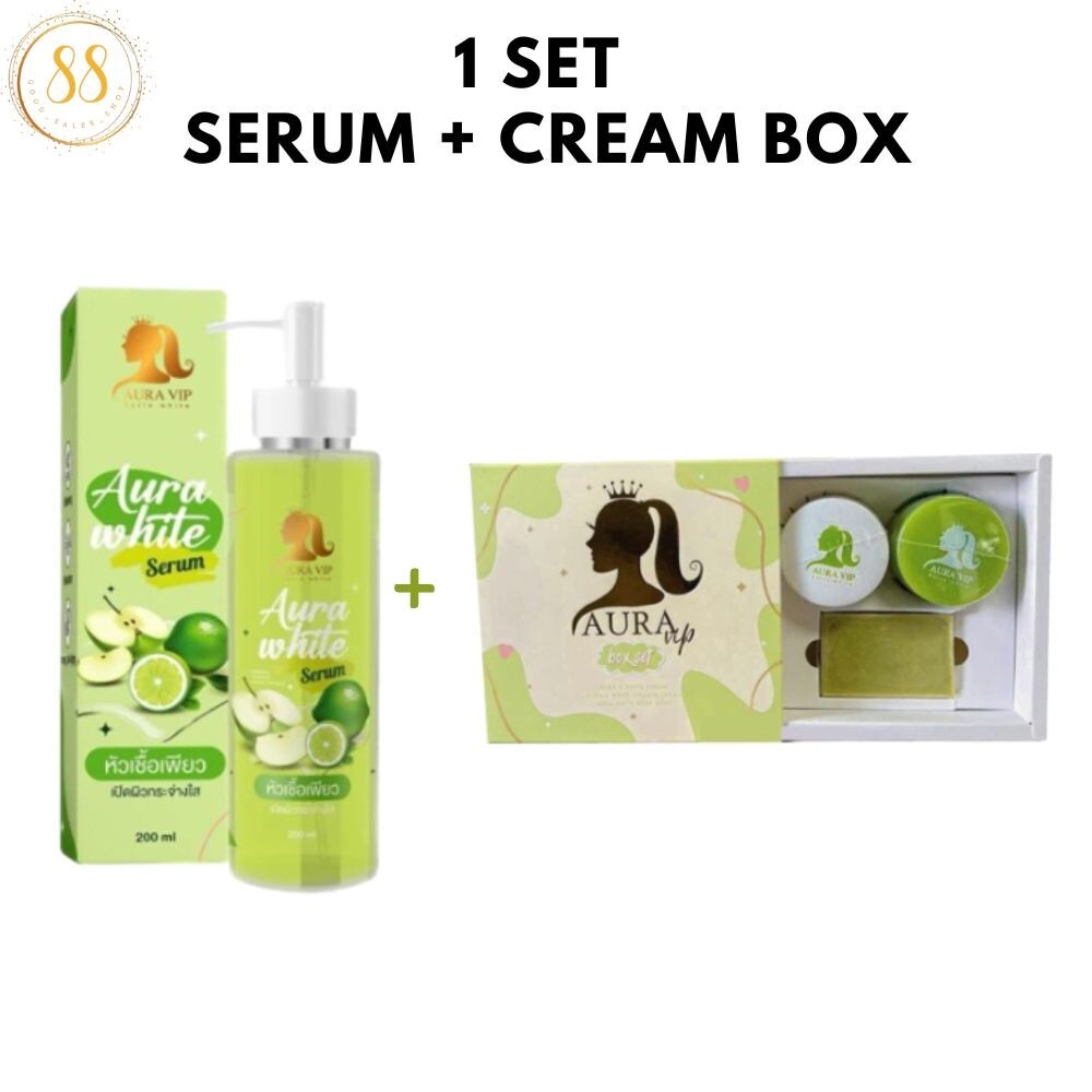 VIP Aura Cream Pure leavening agent, lemon serum, Pupe soap, 1 set, serum, cream