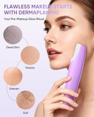 2-in-1 Sonic Dermaplaning Tool for Women – LED Light, 3-Speed Exfoliator, 8 Blad