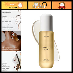 Hydrating Vanilla Skin Body Oil 4 Oz – Moisturizing After Shower Oil for Men & W