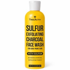 Sulfur 10% Exfoliating Charcoal Acne Face Wash, 8 Fl Oz