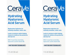 CeraVe Hyaluronic Acid Serum Duo 1oz Each Hydrating Facial Serum 30ml Bottles