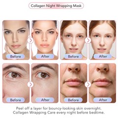 2 Pack Collagen Night 2.53 Fl Oz (Pack of 1), 2 Packs Wrapping Mask