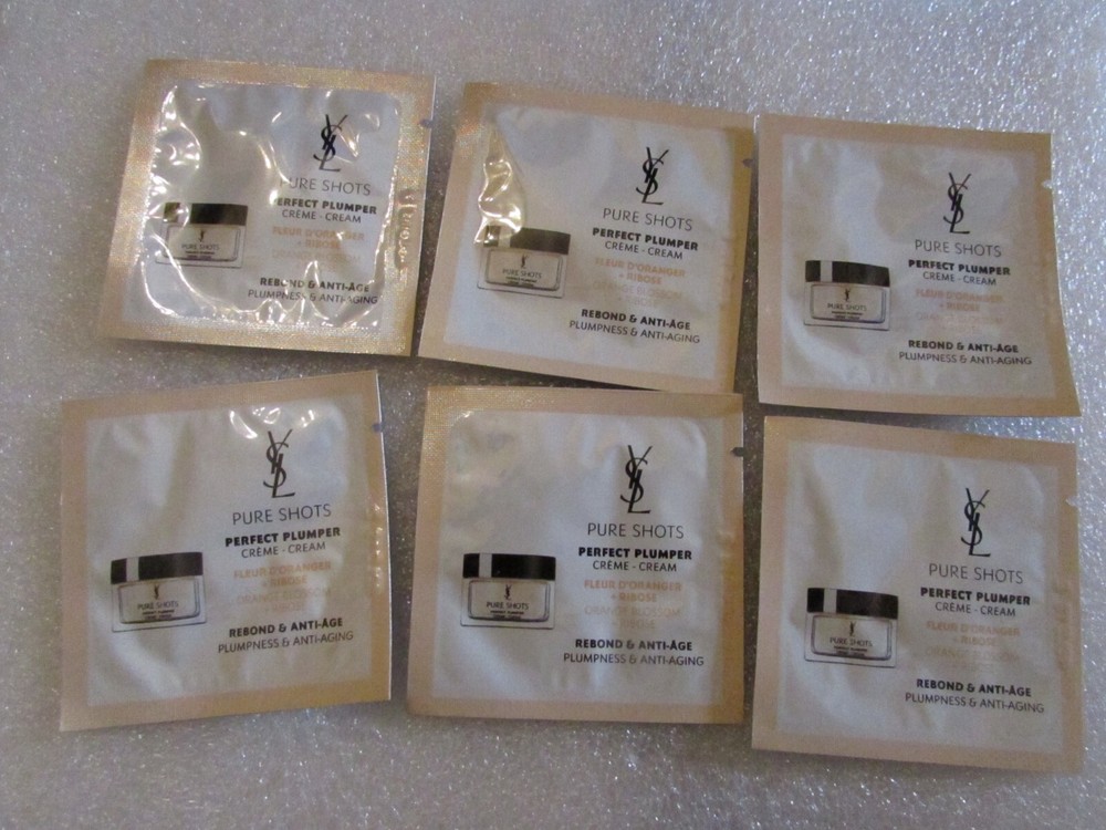 YSL Yves Saint Laurent Pure Shots Perfect Plumper Cream 6x Travel Packets 0.3oz