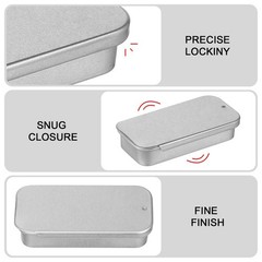 18 Pcs Rectangular Tinplate Candy Cases Empty Tins with Lid Metal Boxes