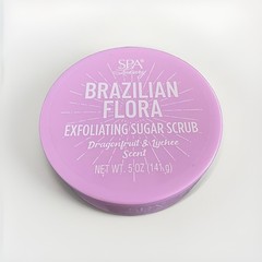 1 Spa Luxury Brazilian Flora Body Sugar Scrub Purple Dragonfruit & Lychee 5 oz
