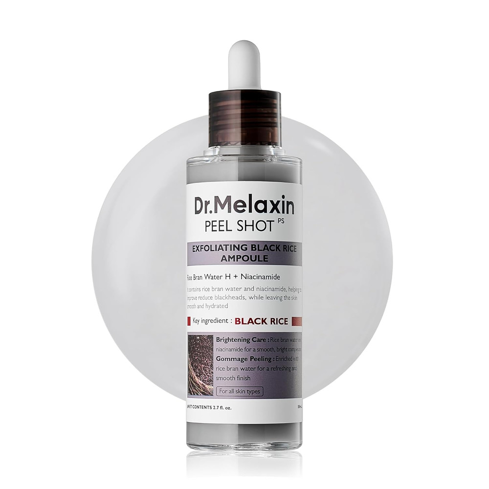 Peel Shot Glow Black Rice Peeling Ampoule 80Ml, Dead Skin Remover Gentle Exfolia